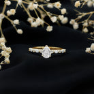 Certified Lab Grown Diamond 6X8 MM Pear Shaped Engagement Ring Lab - ( EF-VS ) - Rosec Jewels