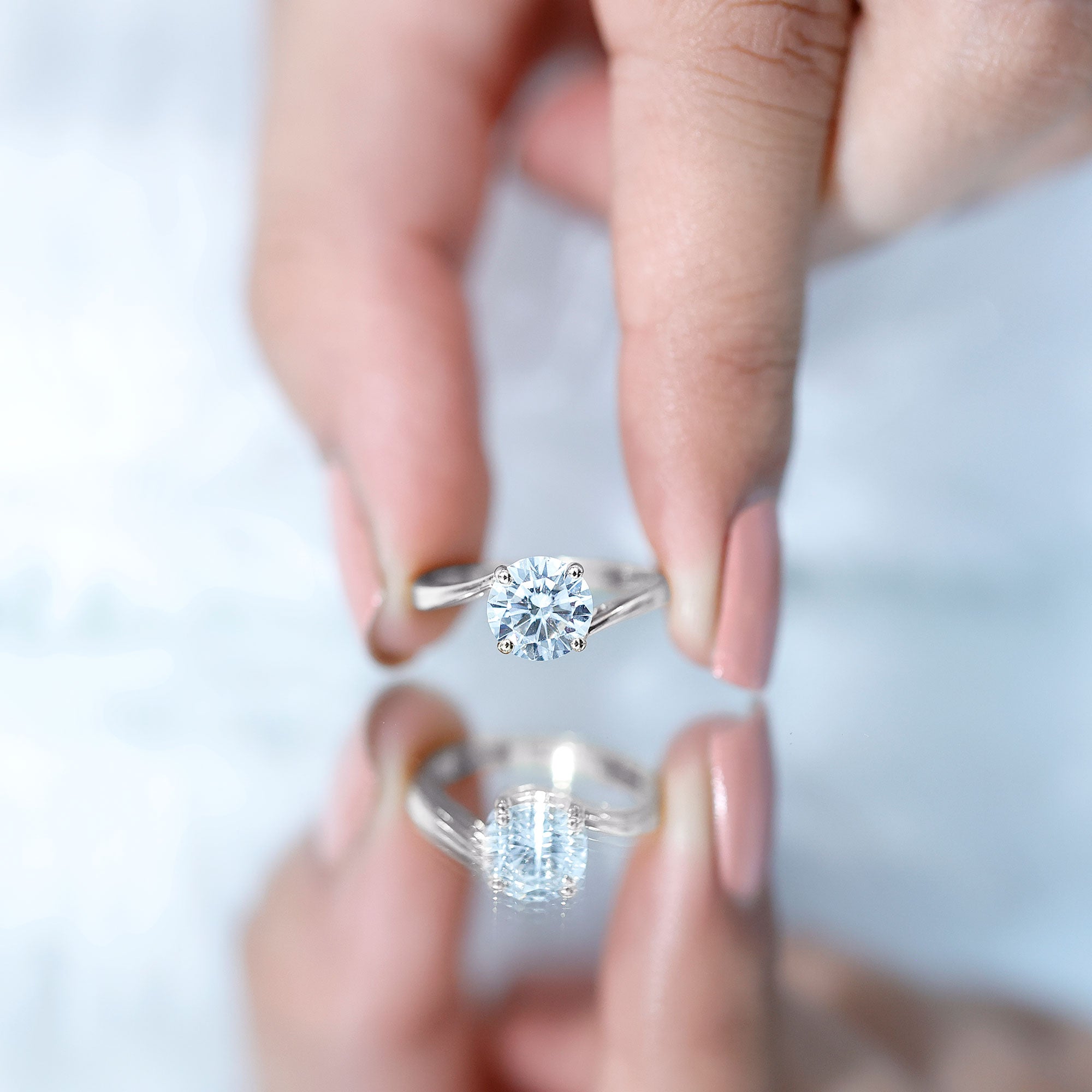 1 Carat Lab Grown Diamond Bypass Engagement Ring Lab - ( EF-VS ) - Rosec Jewels