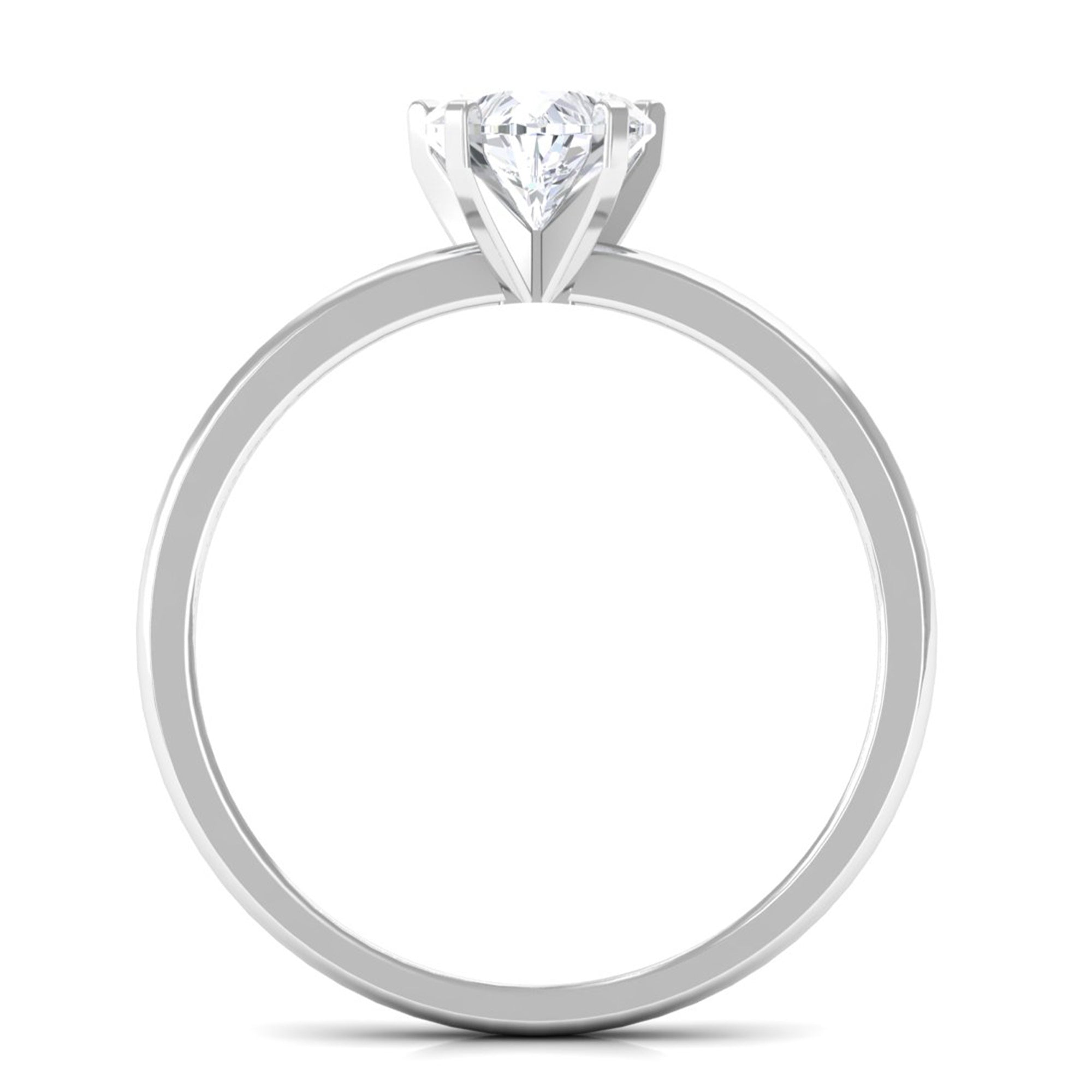 Certified 7 MM Lab Grown Diamond Heart Engagement Ring Lab - ( EF-VS ) - Rosec Jewels