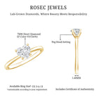 Certified 7 MM Lab Grown Diamond Heart Engagement Ring Lab - ( EF-VS ) - Rosec Jewels