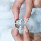 Lab Diamond 6X8 MM Pear Shape Engagement Ring With Side Stones Lab - ( EF-VS ) - Rosec Jewels