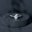 Lab Diamond 6X8 MM Pear Shape Engagement Ring With Side Stones Lab - ( EF-VS ) - Rosec Jewels