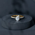 Lab Diamond 6X8 MM Pear Shape Engagement Ring With Side Stones Lab - ( EF-VS ) - Rosec Jewels