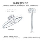 Certified 1 Carat Lab Grown Diamond Engagement Ring Lab - ( EF-VS ) - Rosec Jewels