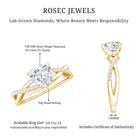 Criss Cross Lab Grown Diamond Heart Engagement Ring Lab - ( EF-VS ) - Rosec Jewels