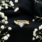 Criss Cross Lab Grown Diamond Heart Engagement Ring Lab - ( EF-VS ) - Rosec Jewels