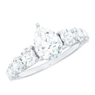 Rosec Jewels-Certified Diamond Teardrop Engagement Ring with Sides Stones