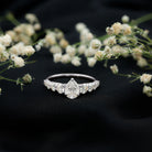 Rosec Jewels-Certified Diamond Teardrop Engagement Ring with Sides Stones