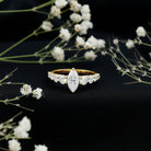 Rosec Jewels-Lab Created Diamond Marquise Engagement Ring With Side Stones