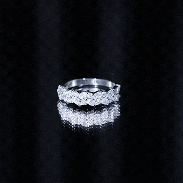Certified Lab Grown Diamond Cluster Half Eternity Band for Women Lab - ( EF-VS ) - Rosec Jewels