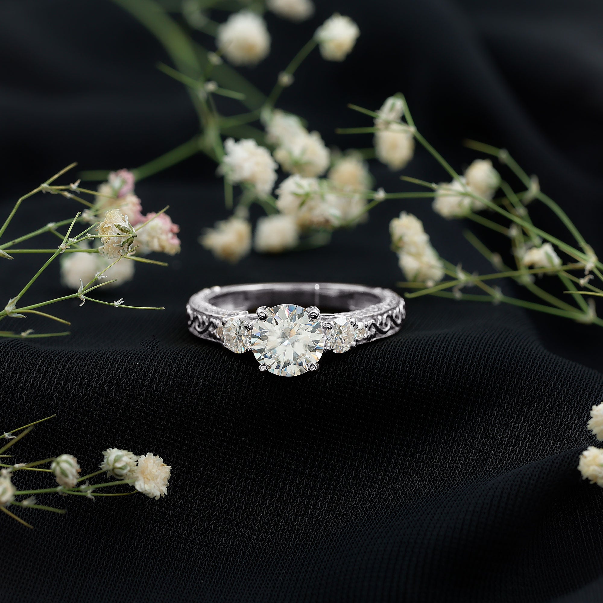 Rosec Jewels-Lab Grown Diamond Vintage Style Engagement Ring