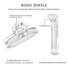 Certified 8 MM Lab Grown Diamond Solitaire Wedding Ring Set Lab - ( EF-VS ) - Rosec Jewels