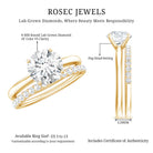 Certified 8 MM Lab Grown Diamond Solitaire Wedding Ring Set Lab - ( EF-VS ) - Rosec Jewels