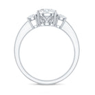 3 Stone Lab Grown Diamond Engagement Ring for Women Lab - ( EF-VS ) - Rosec Jewels
