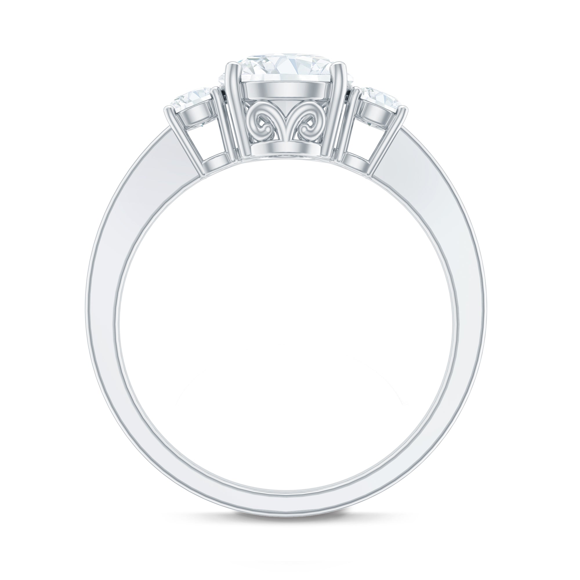 Rosec Jewels-3 Stone Lab Grown Diamond Engagement Ring for Women