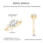 3 Stone Lab Grown Diamond Engagement Ring for Women Lab - ( EF-VS ) - Rosec Jewels