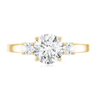 3 Stone Lab Grown Diamond Engagement Ring for Women Lab - ( EF-VS ) - Rosec Jewels