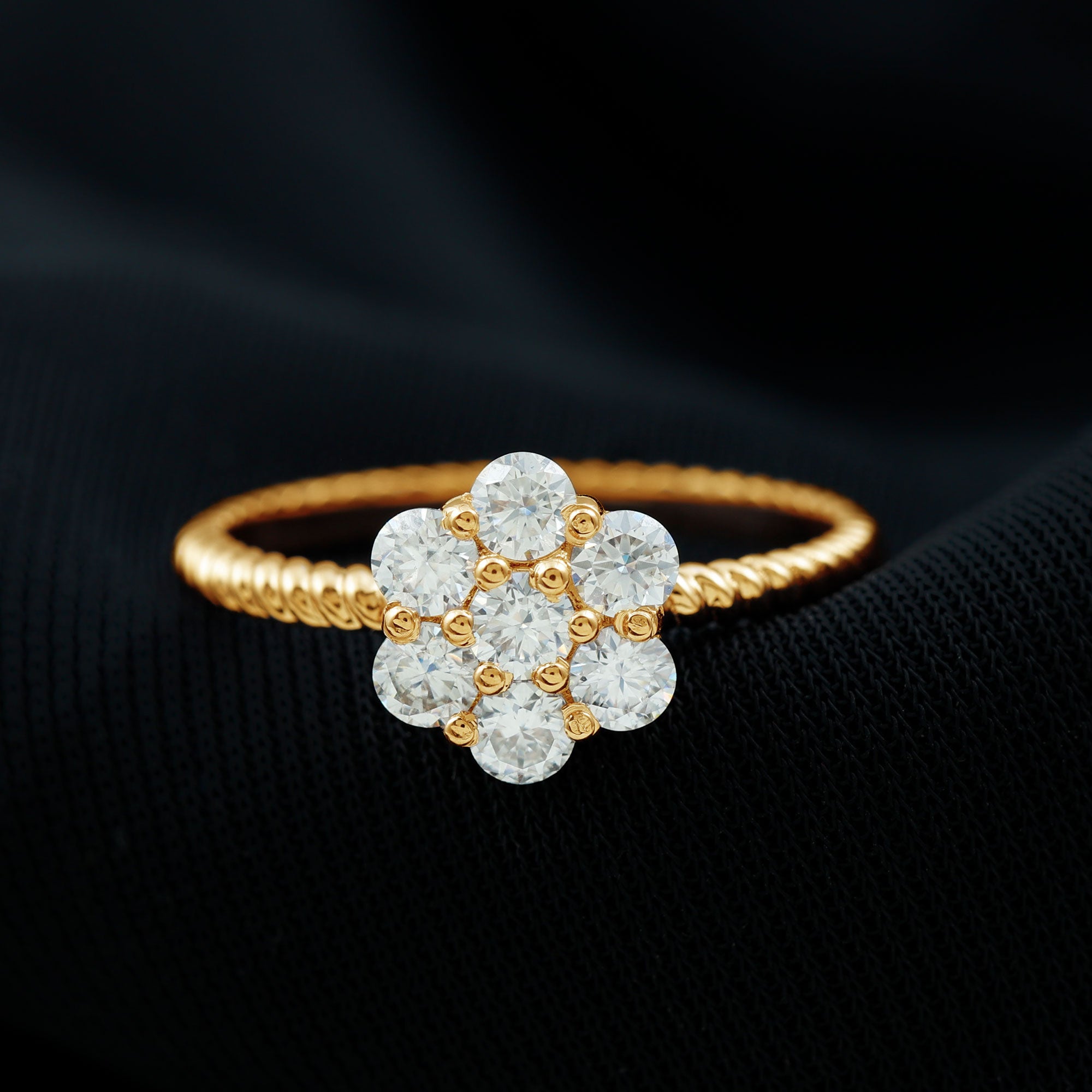 Rosec Jewels-Lab Created Diamond Flower Engagement Ring for Her