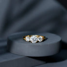 Rosec Jewels-Lab Grown Diamond Three Stone Engagement Ring with Crossover Shank