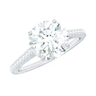 Rosec Jewels-Solitaire Lab Grown Diamond Ring with Side Stones for Women