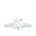 Rosec Jewels-Solitaire Lab Grown Diamond Ring with Side Stones for Women