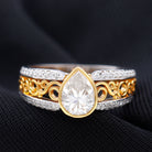 Rosec Jewels-Certified Lab Created Diamond Antique Engagement Ring for Women