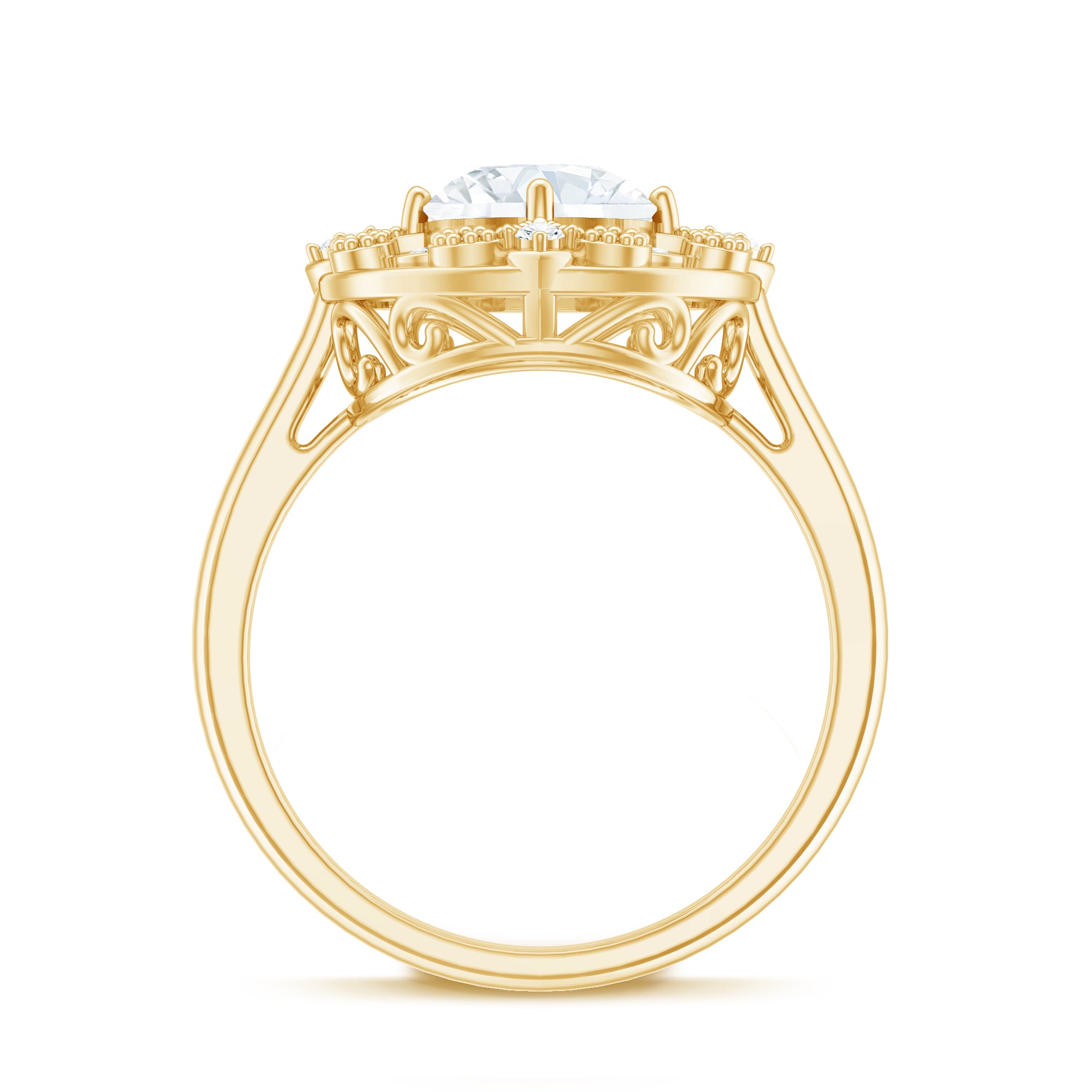 Rosec Jewels-Certified Lab Grown Diamond Beaded Engagement Ring for Women