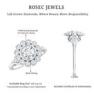 Rosec Jewels-Lab Created Diamond Flower Engagement Ring for Women