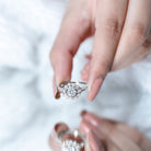 Rosec Jewels-Lab Created Diamond Flower Engagement Ring for Women