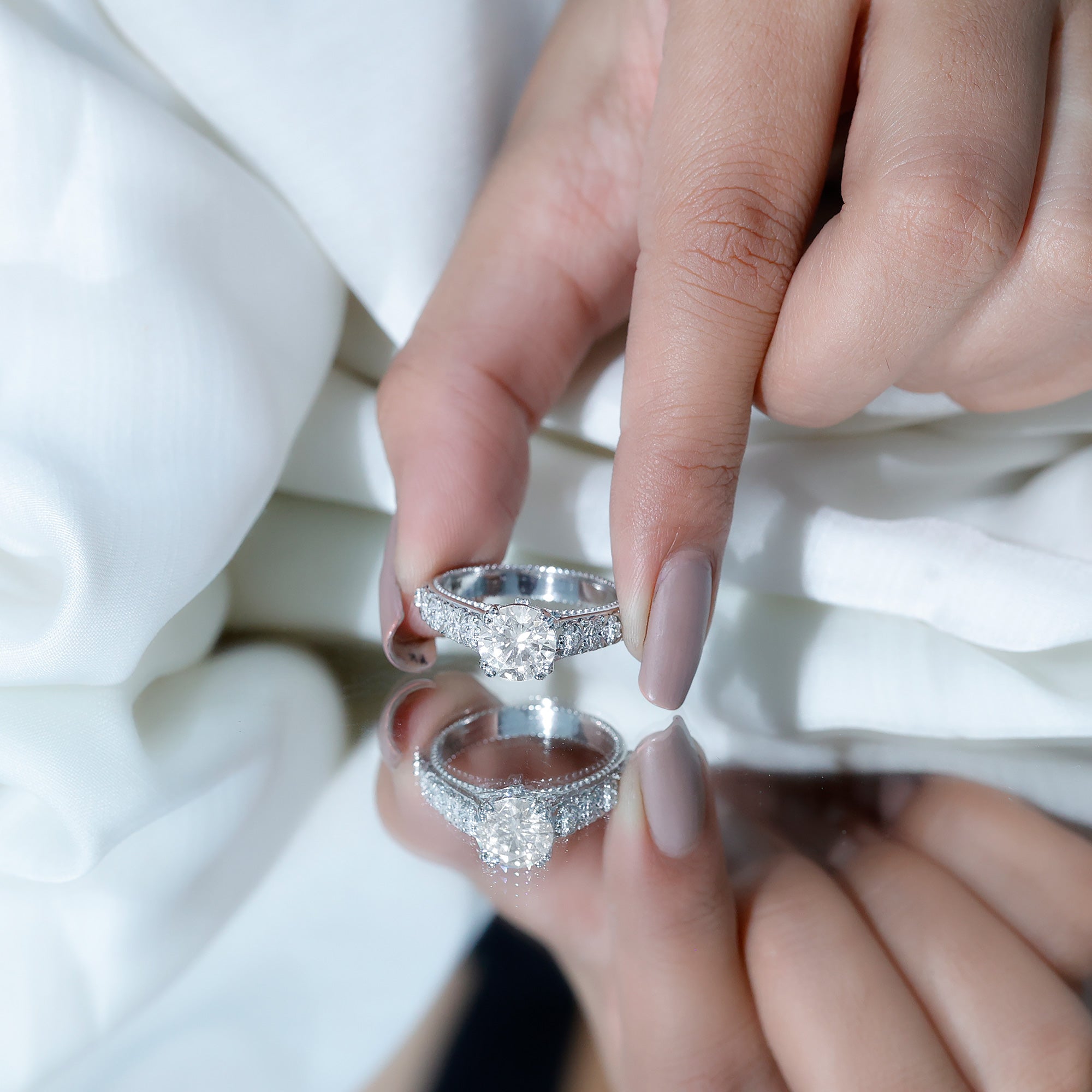 Rosec Jewels-Lab Grown Diamond Antique Looking Engagement Ring