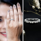Lab Created Diamond Full Eternity Band Ring for Women Lab - ( EF-VS ) - Rosec Jewels