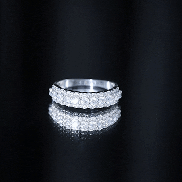 Certified Diamond Half Eternity Anniversary Ring Lab - ( EF-VS ) - Rosec Jewels
