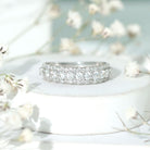 Certified Diamond Half Eternity Anniversary Ring Lab - ( EF-VS ) - Rosec Jewels
