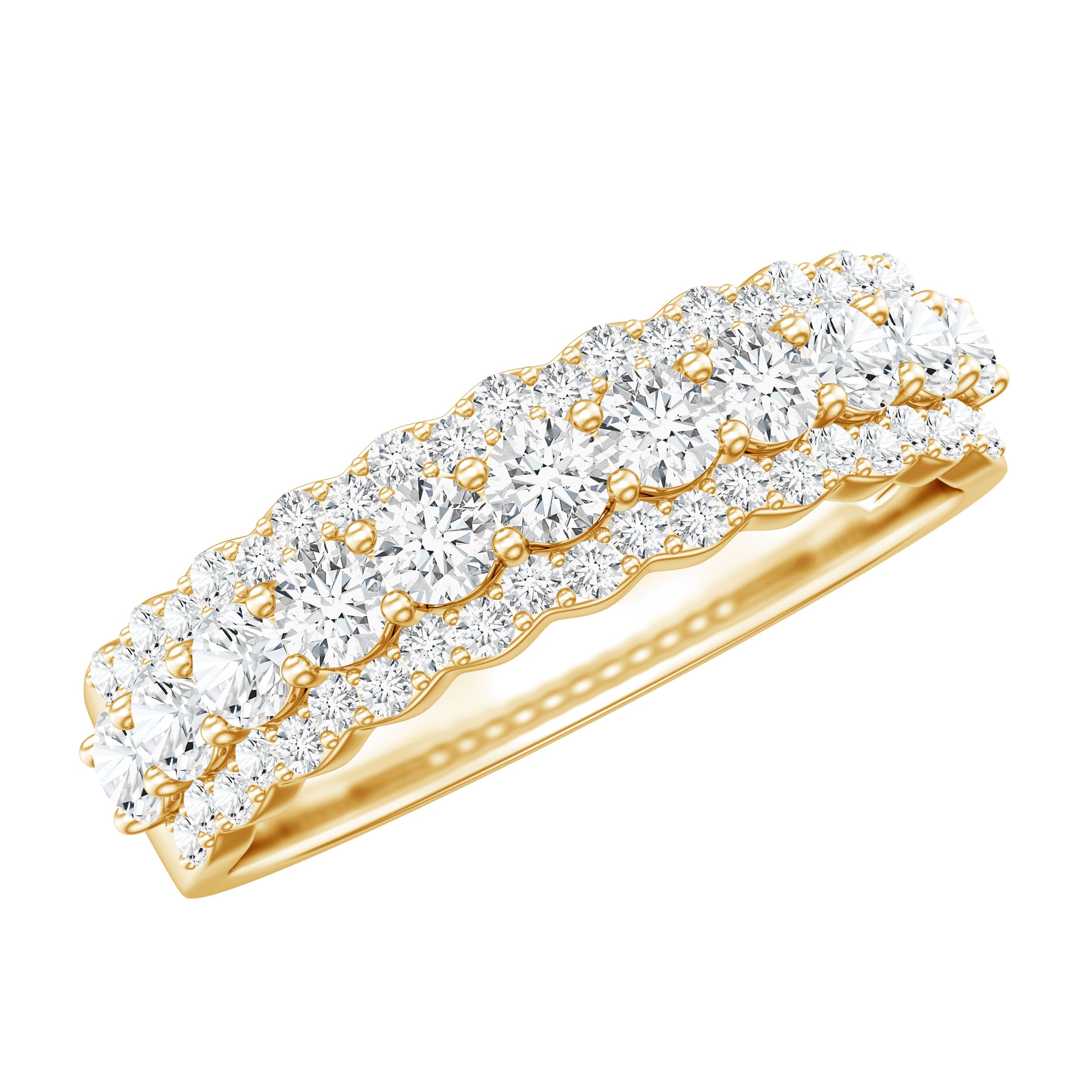 Certified Diamond Half Eternity Anniversary Ring Lab - ( EF-VS ) - Rosec Jewels