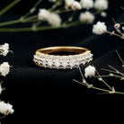 Certified Diamond Half Eternity Anniversary Ring Lab - ( EF-VS ) - Rosec Jewels