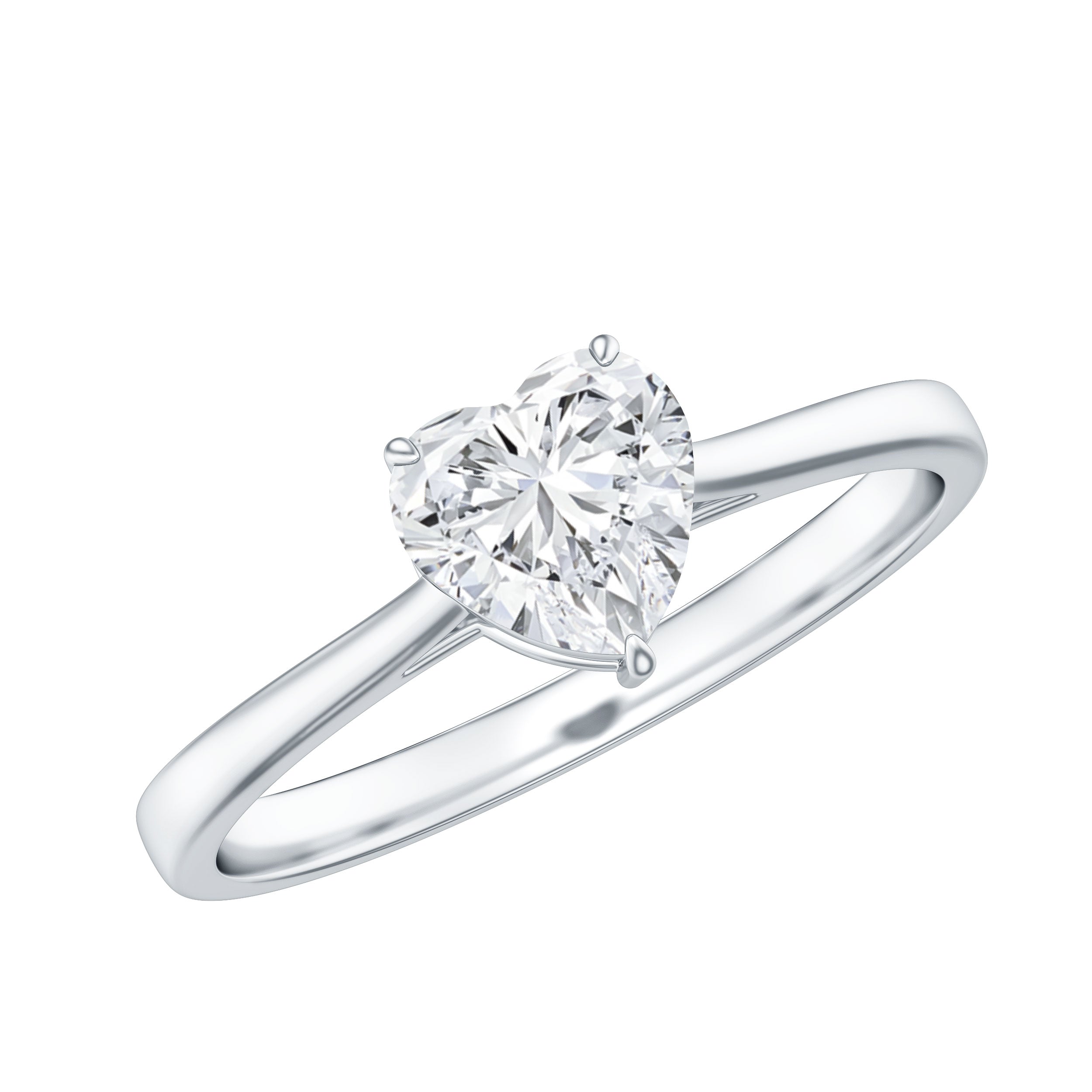 1 Carat Diamond Heart Ring For Women Lab - ( EF-VS ) - Rosec Jewels