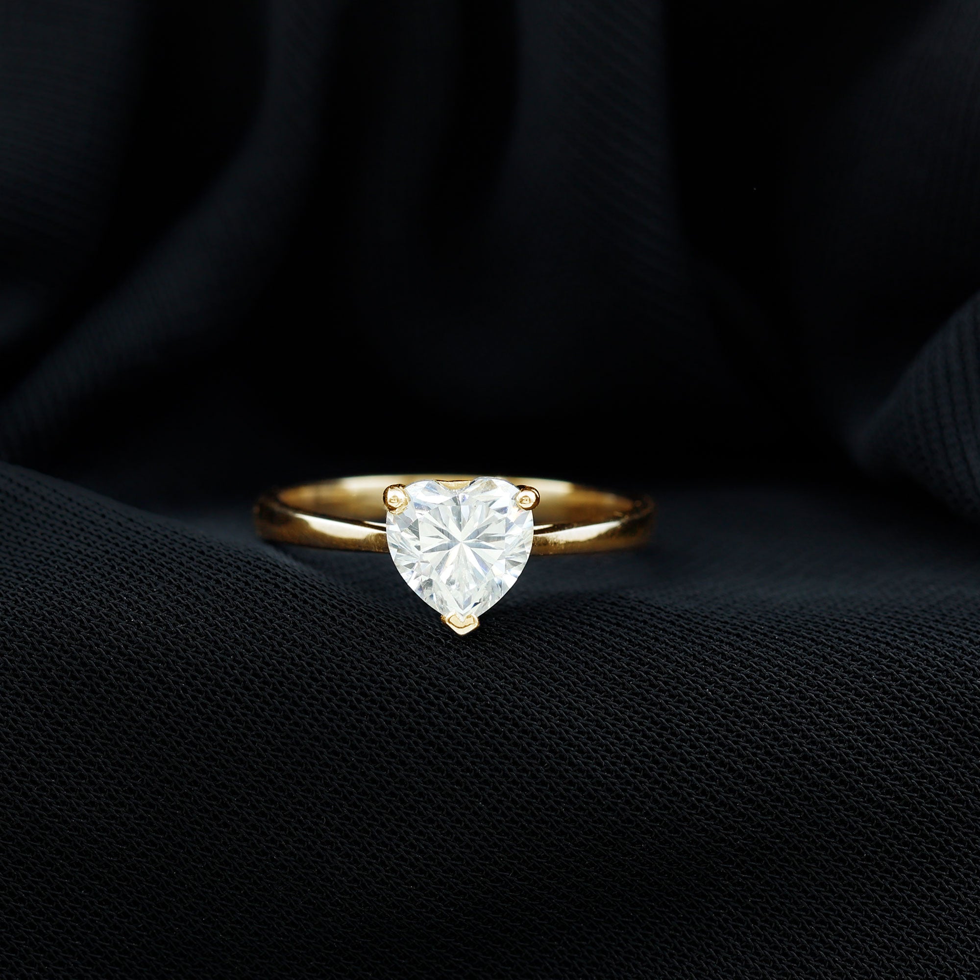 1 Carat Diamond Heart Ring For Women Lab - ( EF-VS ) - Rosec Jewels