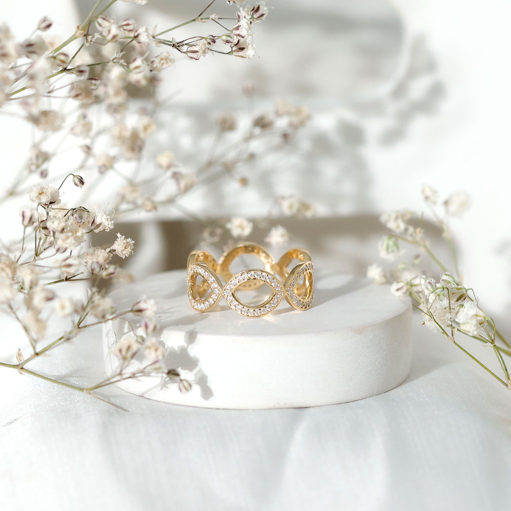 Rosec Jewels-Lab Created Diamond Infinity Band Ring for Women