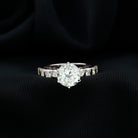 Rosec Jewels-Certified Lab Diamond 8 mm Round Engagement Ring With 6 Prong