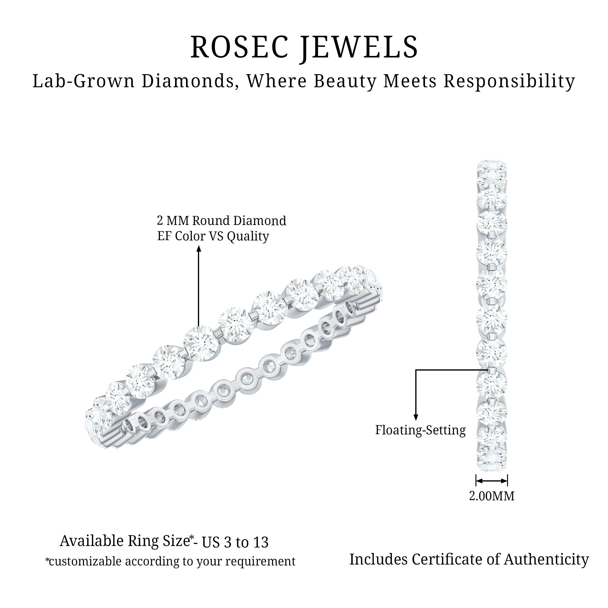 Rosec Jewels-Lab Grown Diamond Wedding Enhancer for Women
