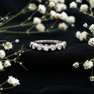 Bezel Set Lab Grown Diamond Semi Eternity Ring for Women Lab - ( EF-VS ) - Rosec Jewels