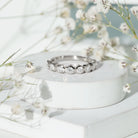Bezel Set Lab Grown Diamond Semi Eternity Ring for Women Lab - ( EF-VS ) - Rosec Jewels
