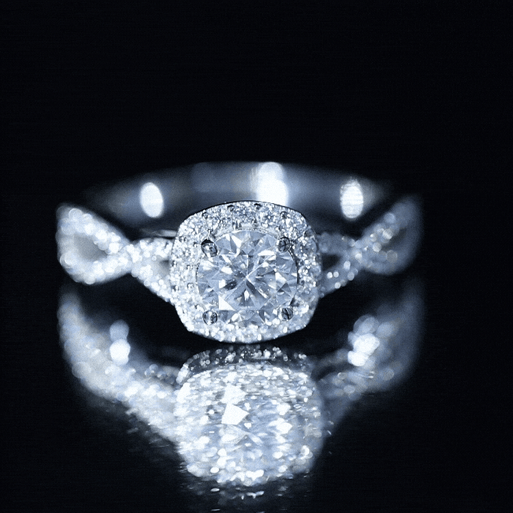 Classic Lab Grown Diamond Criss Cross Engagement Ring Lab - ( EF-VS ) - Rosec Jewels