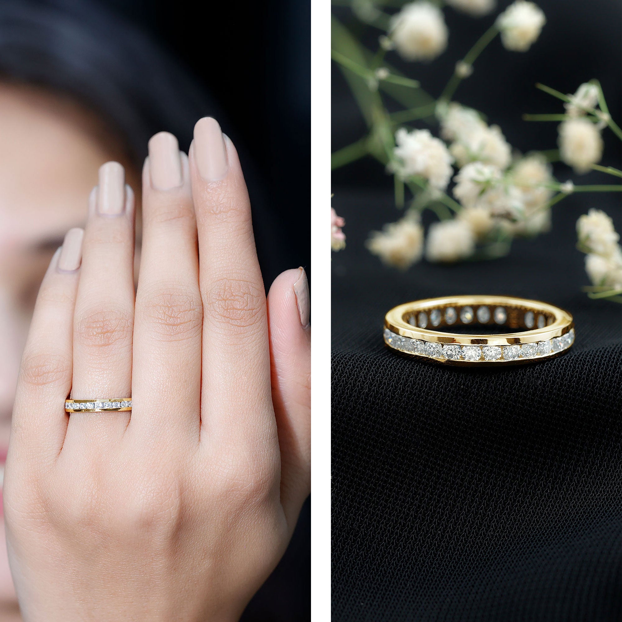 Rosec Jewels-Lab Grown Diamond Wedding Eternity Band For Women