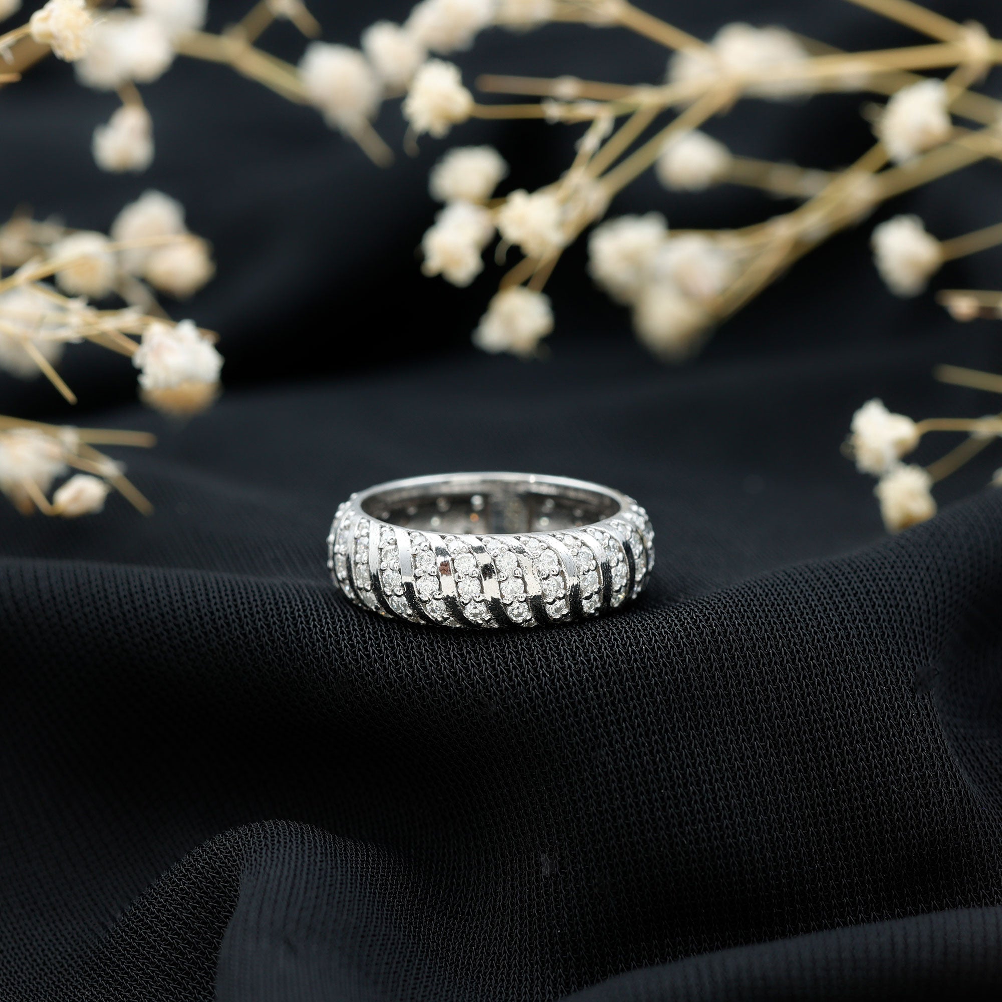 Rosec Jewels-Certified Lab Grown Diamond Wide Wedding Band for Women