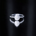 Lab Grown Diamond Pear Shaped Engagement Ring for Her Lab - ( EF-VS ) - Rosec Jewels