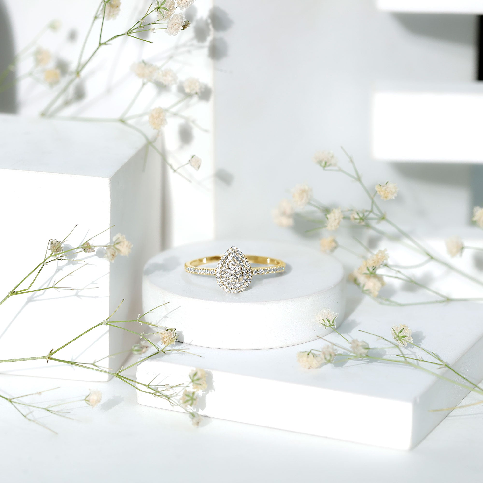 Rosec Jewels-Lab Grown Diamond Pear Shaped Engagement Ring for Her