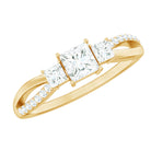 Rosec Jewels-Lab Grown Diamond Three Stone Promise Ring With Split Shank