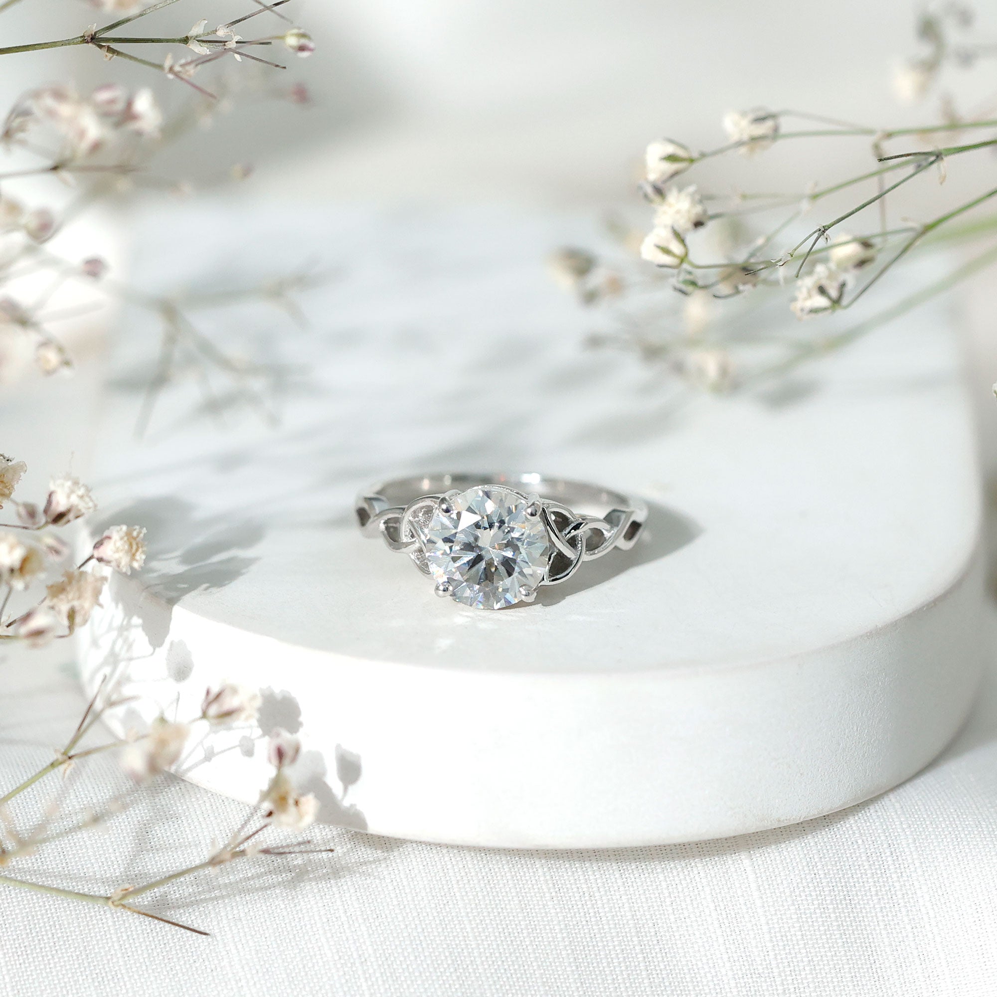 Rosec Jewels-Lab Created 2 Carat Diamond Celtic Knot Engagement Ring