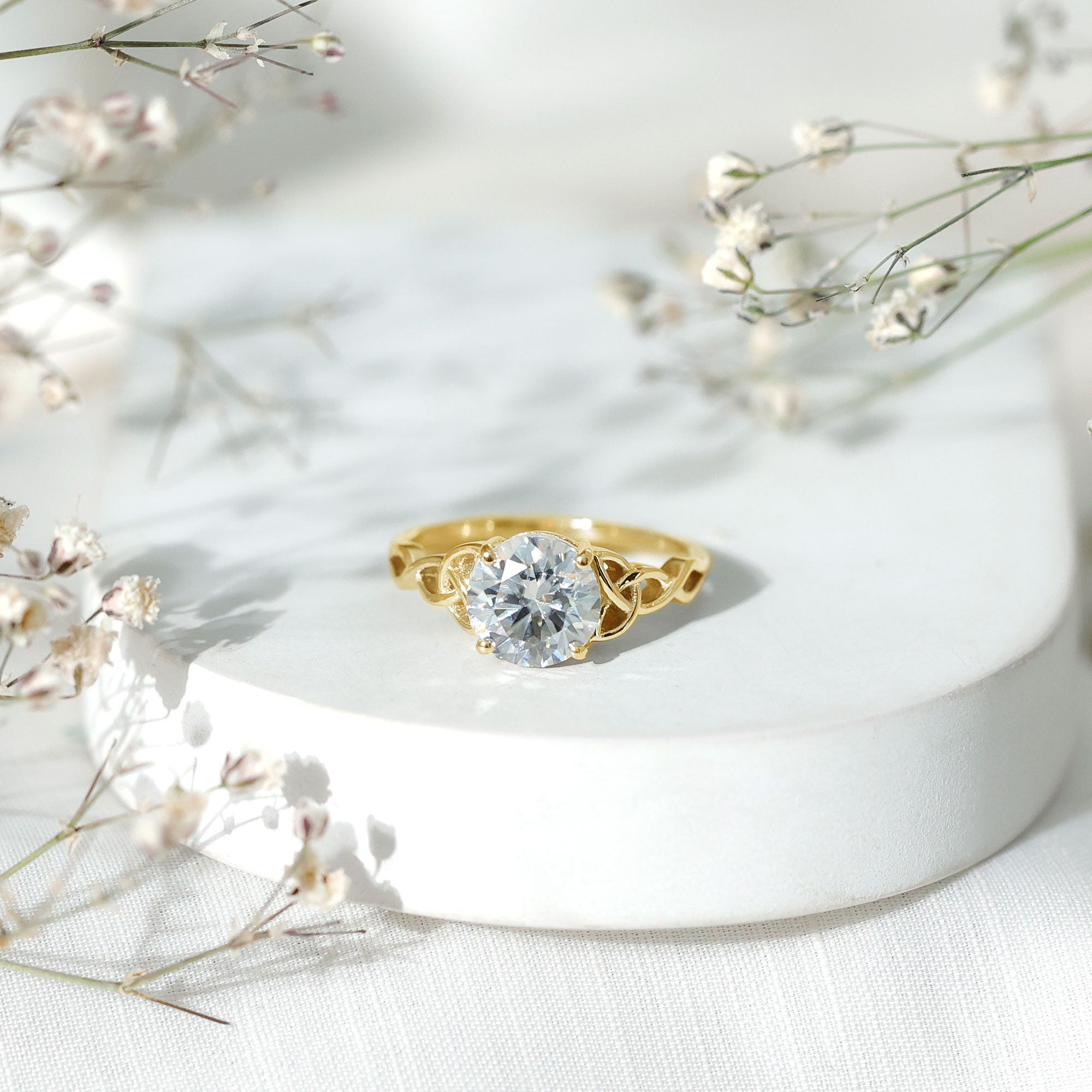 Rosec Jewels-Lab Created 2 Carat Diamond Celtic Knot Engagement Ring